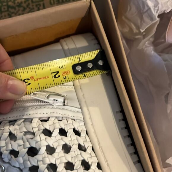 Free People Hayes High Top Sneakers Lace Up Side Zip Woven Ivory White - Picture 11 of 13